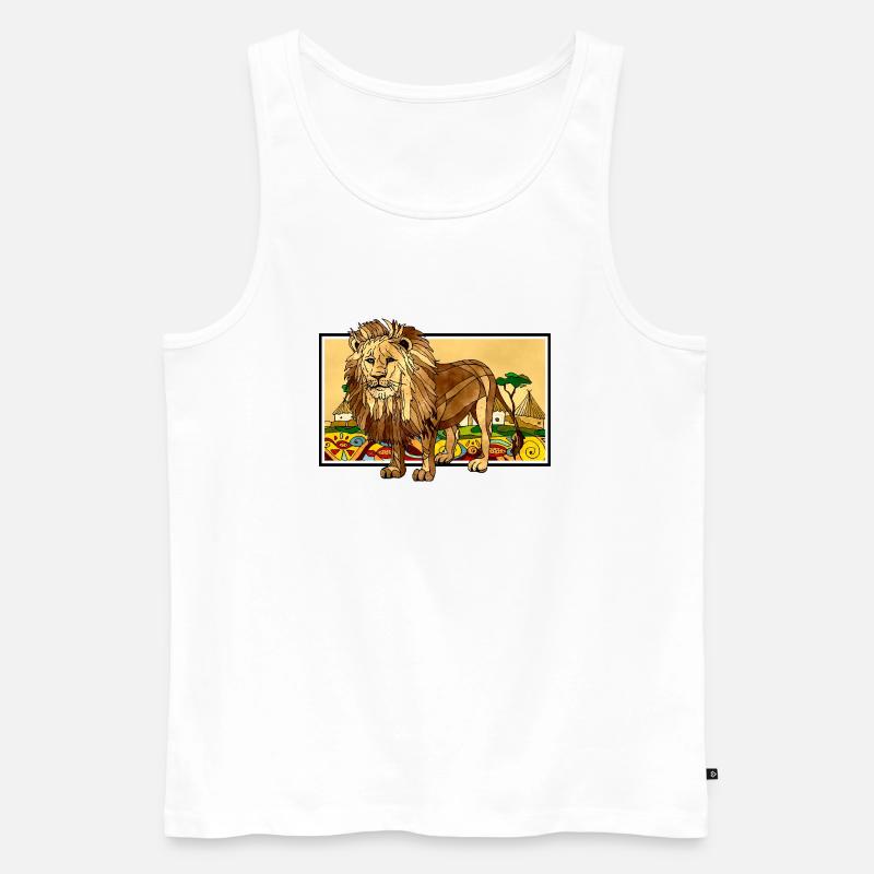 Löwe - Männer Premium Bio Tank Top - Weiß
