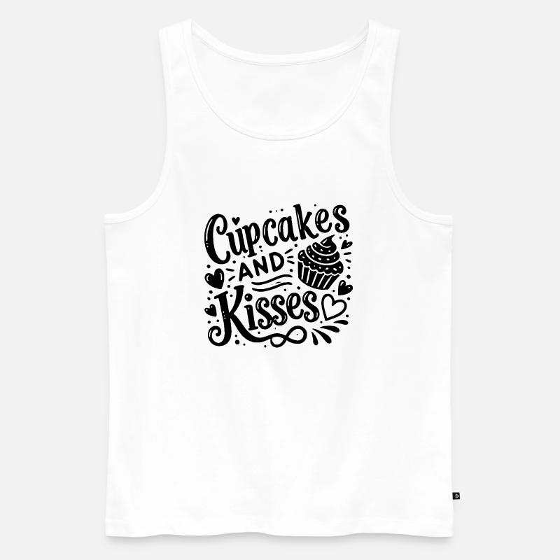 Cupcakes und Küsse - Männer Premium Bio Tank Top - Weiß