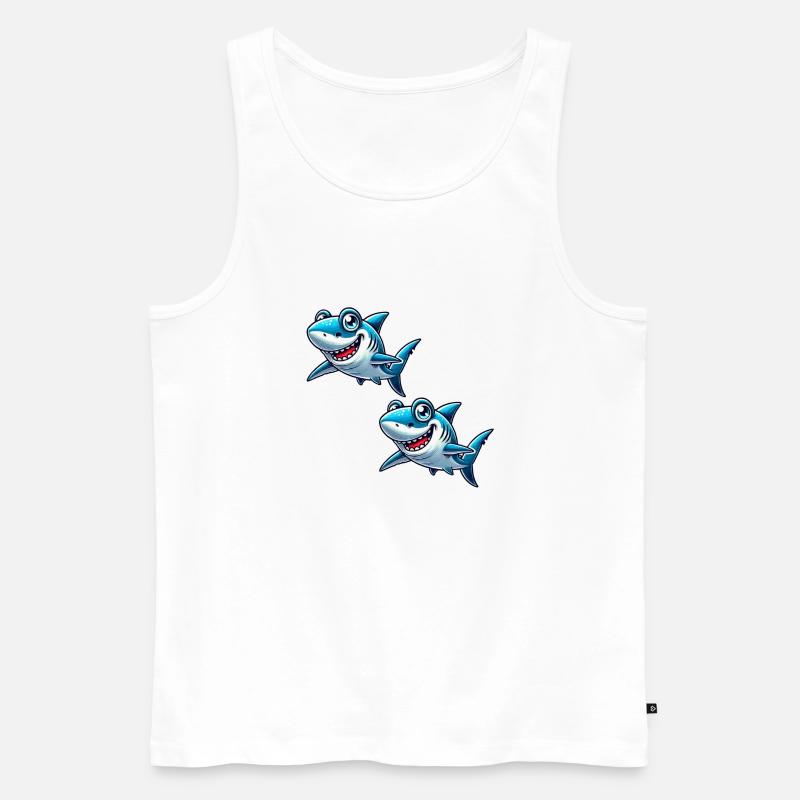 hai shark comic 2 - Männer Premium Bio Tank Top - Weiß