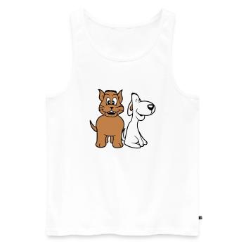 Dog Cat Two Friends Team Kitten 2 Duo Crew - Men's Premium Organic Tank Top - white - Front - Michal (187cm)