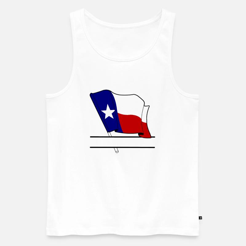 Flagge Texas Text Banner - Männer Premium Bio Tank Top - Weiß
