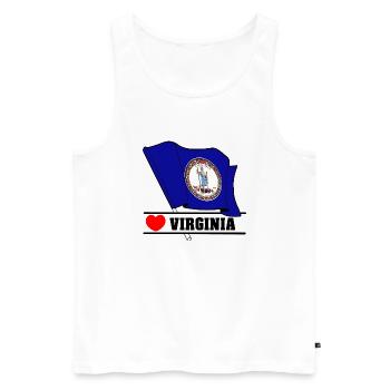 Flagge Virginia Herz VIRGINIA - Männer Premium Bio Tank Top - Weiß - Vorne - AI Model Male 178 light (178cm)