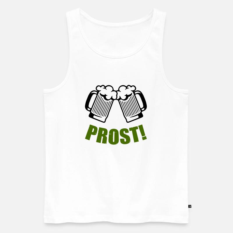 bier prost - Männer Premium Bio Tank Top - Weiß