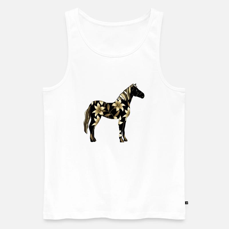 Pferd - Männer Premium Bio Tank Top - Weiß