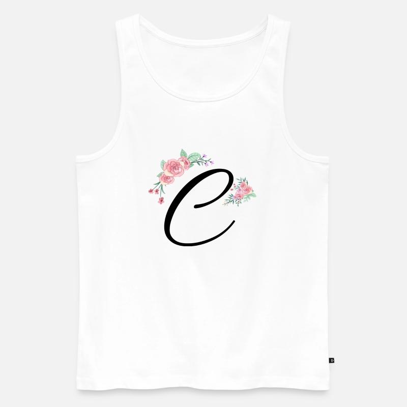 Buchstabe c Blumen - Männer Premium Bio Tank Top - Weiß