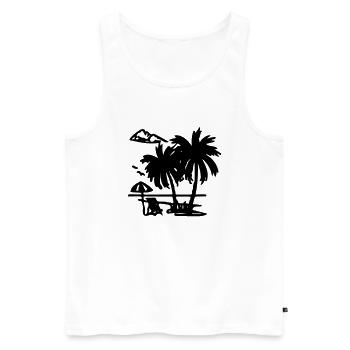 le sud - Débardeur bio Premium Homme - blanc - Devant - Michal (187cm)