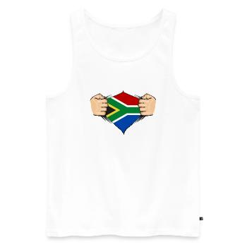 Südafrika Flagge Design - Männer Premium Bio Tank Top - Weiß - Vorne - AI Model Male 178 light (178cm)
