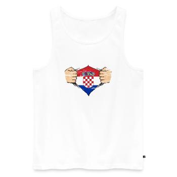 Croatia flag design used - Men's Premium Organic Tank Top - white - Front - Michal (187cm)