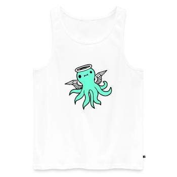 Octopus Angel Wings Halo Flying Octopus - Men's Premium Organic Tank Top - white - Front - Michal (187cm)