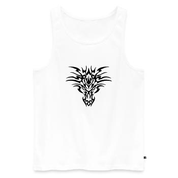 dragon tribal - Débardeur bio Premium Homme - blanc - Devant - Michal (187cm)