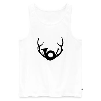 Geweih und Jagdhorn - Männer Premium Bio Tank Top - Weiß - Vorne - AI Model Male 178 light (178cm)