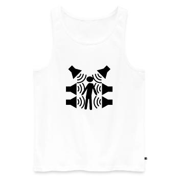 La Ultima Sound System - Männer Premium Bio Tank Top - Weiß - Vorne - Michal (187cm)