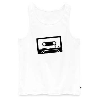 Cassette - DJ - Débardeur bio Premium Homme - blanc - Devant - Michal (187cm)