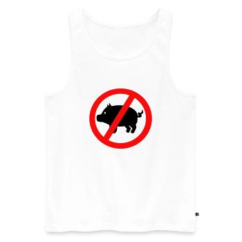 Schwein - Männer Premium Bio Tank Top - Weiß - Vorne - Michal (187cm)