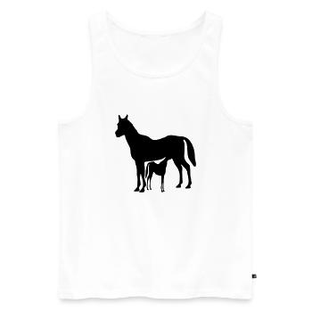 pferd - Männer Premium Bio Tank Top - Weiß - Vorne - Michal (187cm)