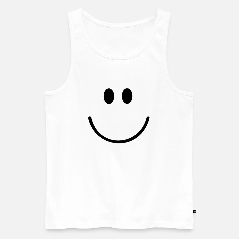 Gesicht - Männer Premium Bio Tank Top - Weiß