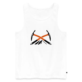Bergsteiger - Männer Premium Bio Tank Top - Weiß - Vorne - AI Model Male 178 light (178cm)