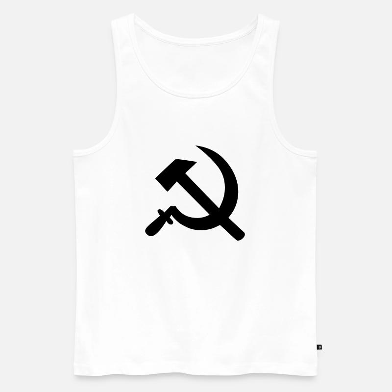 Hammer und Sichel - Männer Premium Bio Tank Top - Weiß