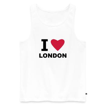 I love London - Männer Premium Bio Tank Top - Weiß - Vorne - Michal (187cm)