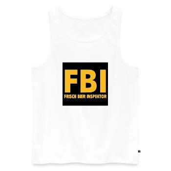 FBI - Männer Premium Bio Tank Top - Weiß - Vorne - Michal (187cm)
