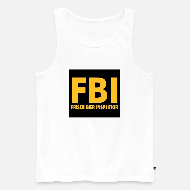 FBI - Männer Premium Bio Tank Top - Weiß