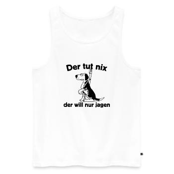 Tut nix - jagen - Männer Premium Bio Tank Top - Weiß - Vorne - Michal (187cm)