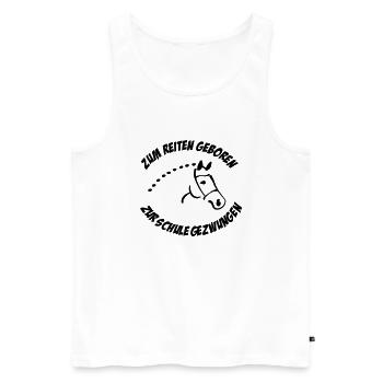 ride - Men's Premium Organic Tank Top - white - Front - AI Model Male 178 light (178cm)