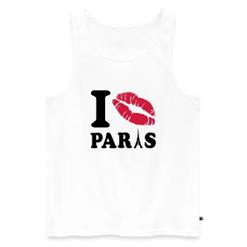 i love paris - Débardeur bio Premium Homme - blanc - Devant - AI Model Male 178 light (178cm)