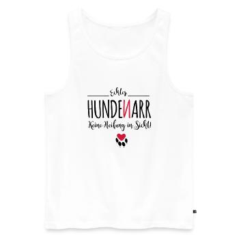 Hunde-Narr - Männer Premium Bio Tank Top - Weiß - Vorne - Michal (187cm)
