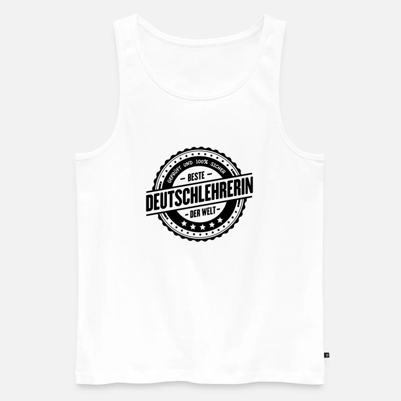 Beste Deutschlehrerin - Männer Premium Bio Tank Top - Weiß