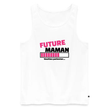 future maman veuillez patienter - Débardeur bio Premium Homme - blanc - Devant - Michal (187cm)
