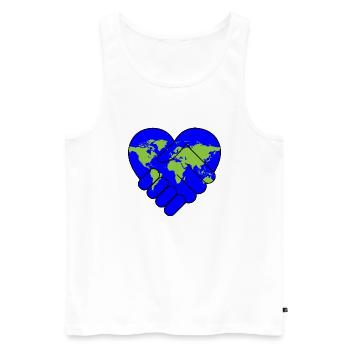 Welt Friede - Männer Premium Bio Tank Top - Weiß - Vorne - Michal (187cm)