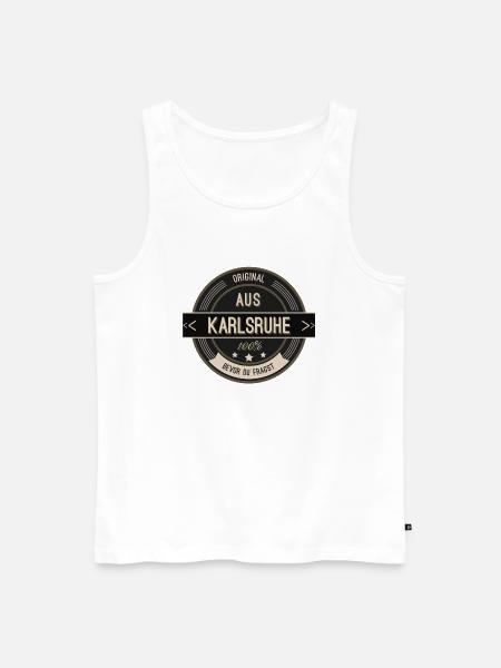Original aus Karlsruhe 100% - Männer Premium Bio Tank Top - Weiß