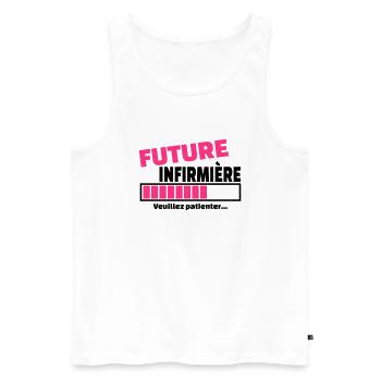 future infirmière - Débardeur bio Premium Homme - blanc - Devant - Michal (187cm)