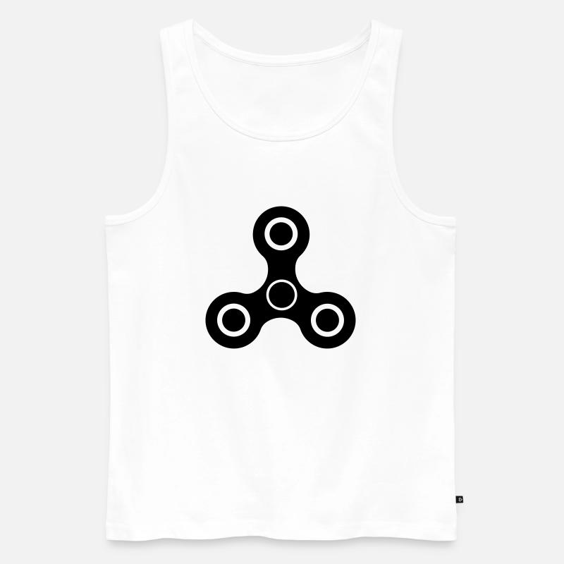 fidget spinner - Männer Premium Bio Tank Top - Weiß