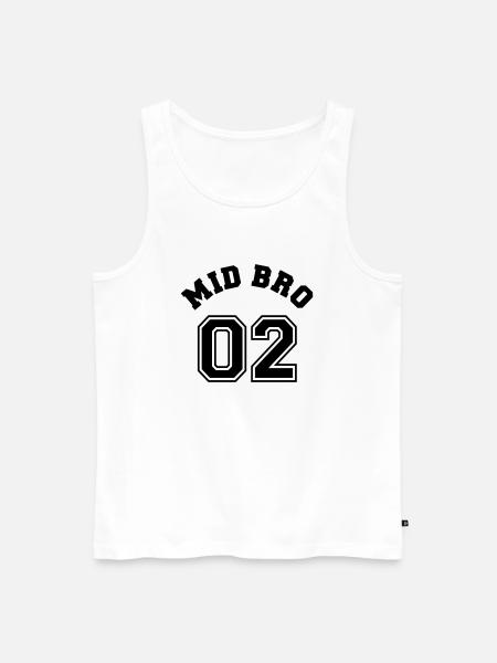 Mid Bro 02 - Middle Brother - Men's Premium Organic Tank Top - white