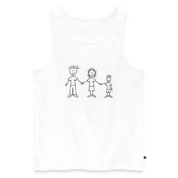family_dad_and_mom_with_boy_1c - Men's Premium Organic Tank Top - white - Front - Michal (187cm)