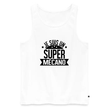 je suis un super mécano - Débardeur bio Premium Homme - blanc - Devant - AI Model Male 178 light (178cm)