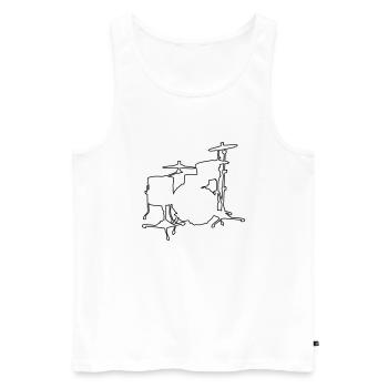 Drums Silhouette - Männer Premium Bio Tank Top - Weiß - Vorne - AI Model Male 178 light (178cm)