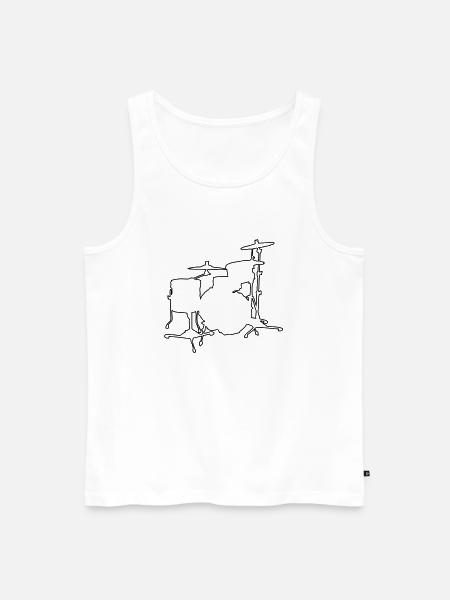Drums Silhouette - Men's Premium Organic Tank Top - white