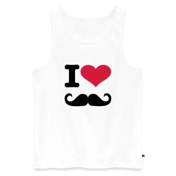 Mustache - Men's Premium Organic Tank Top - white - Front - Michal (187cm)