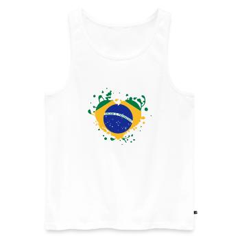 brasil brazil flag heart games - Men's Premium Organic Tank Top - white - Front - AI Model Male 178 light (178cm)