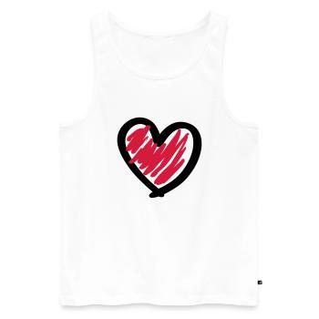 heart_design_f2 - Débardeur bio Premium Homme - blanc - Devant - AI Model Male 178 light (178cm)