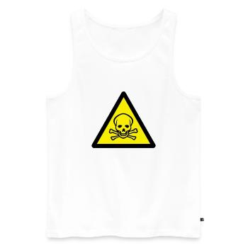 sign_2c_warning_skull - Men's Premium Organic Tank Top - white - Front - AI Model Male 178 light (178cm)