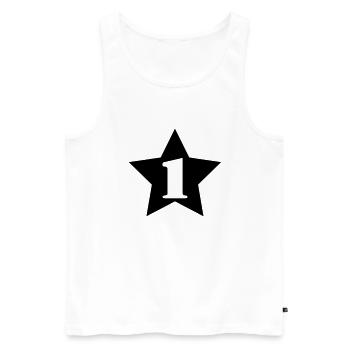 1_star___f1 - Männer Premium Bio Tank Top - Weiß - Vorne - Michal (187cm)