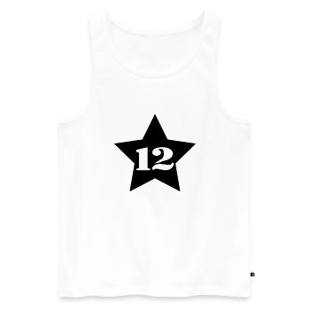 12__star___f1 - Männer Premium Bio Tank Top - Weiß - Vorne - Michal (187cm)