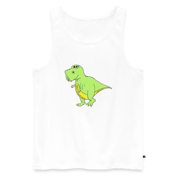 Trex - Männer Premium Bio Tank Top - Weiß - Vorne - AI Model Male 178 light (178cm)