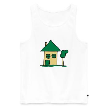 house - Men's Premium Organic Tank Top - white - Front - Michal (187cm)