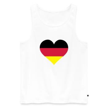 deutschland herz - Männer Premium Bio Tank Top - Weiß - Vorne - AI Model Male 178 light (178cm)