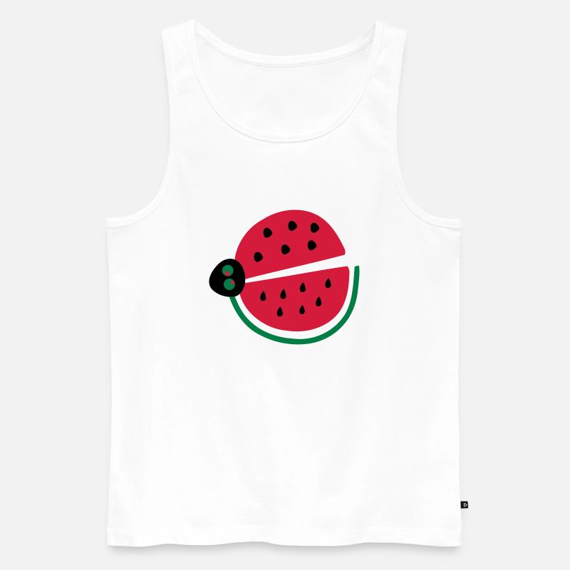 Wassermelone Marienkäfer - Männer Premium Bio Tank Top - Weiß